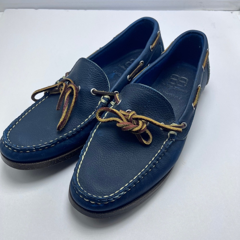 Allen Edmonds Northland Blue Leather Boat Shoes Loafers Mens Sz‎ 9 D 10036